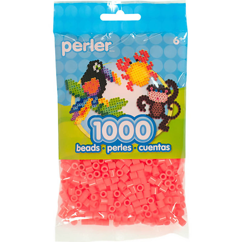 1,000 Perler Beads - Hot Coral